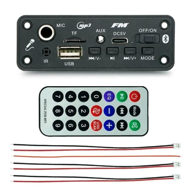 2x5W Modul Mp3 Player Stereo Amplifier DC 3.7V - 5V Bluetooth Mic Karaoke