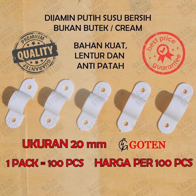 KLEM CLAMP PIPA PVC CONDUIT LISTRIK OMEGA PUTIH GRADEORI CLIPSAL 20 MM