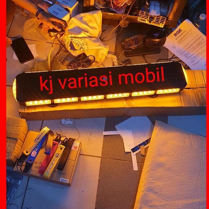 * LAMPU POLISI LED BAR 80CM KUNING STROBO //