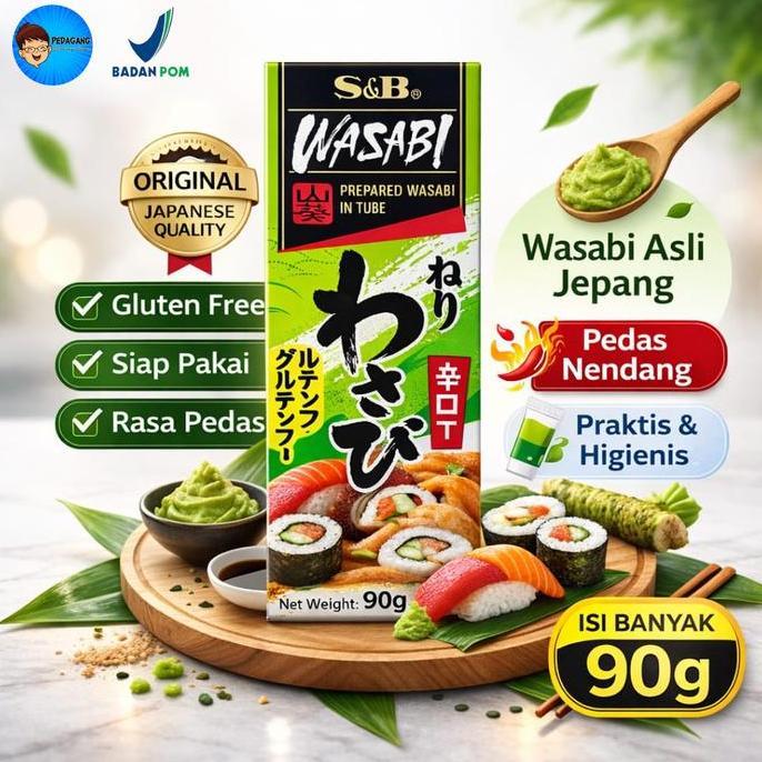 PBB Wasabi Paste 90gr | Wasabi Jepang Asli | Saus Wasabi Sushi Sashimi | ese Wasabi Paste | Bumbu Su