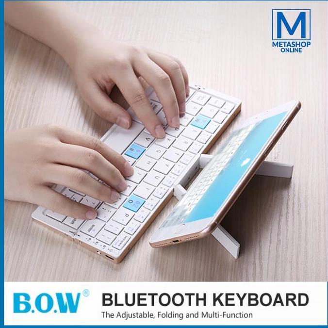 BOW Foldable Bluetooth Keyboard Wireless With Stand for Phone Tablet