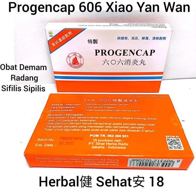 PROGENCAP SPECIFIC 606 XIAO YAN WAN 10 KAPSUL - OBAT DEMAM RADANG SIFILIS SIPILIS