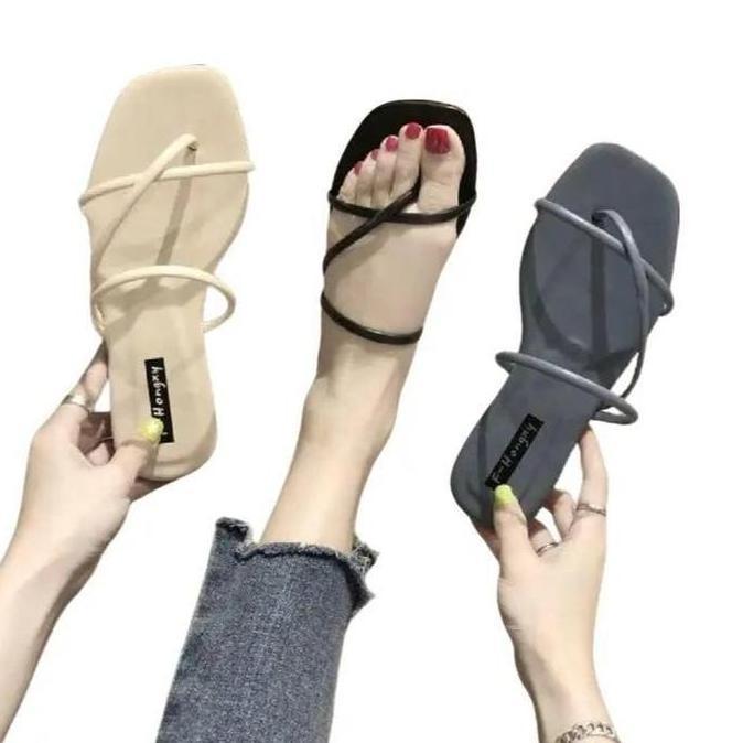 DV181 - Sandal Wanita Flat Ungkle Strap RK 06 - Model Baru Sendal