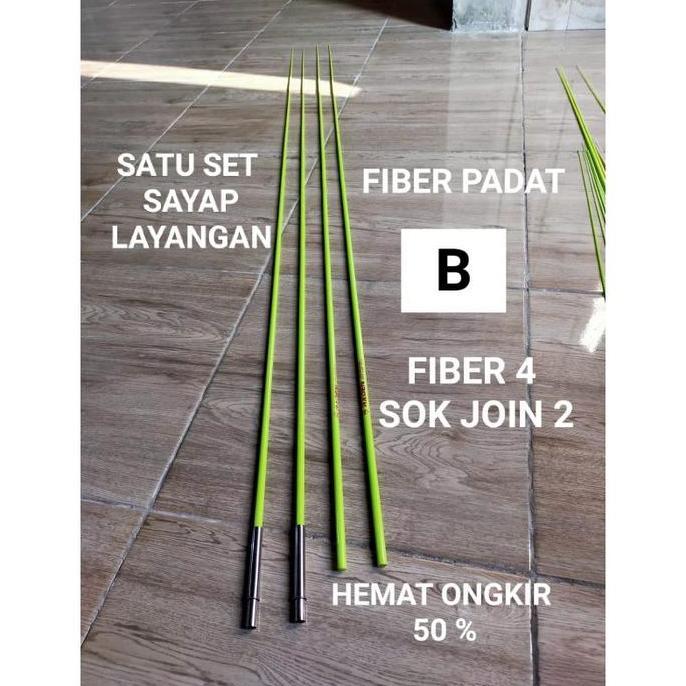 satu set blank fiber sayap layangan gapangan 100cm  150cm 200cm