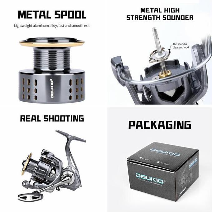 Coralov Deukio Reel Pancing DA2000-7000 Ril Pancing Kuat Full Metal Reel Pancing Spinning Katrol Pan
