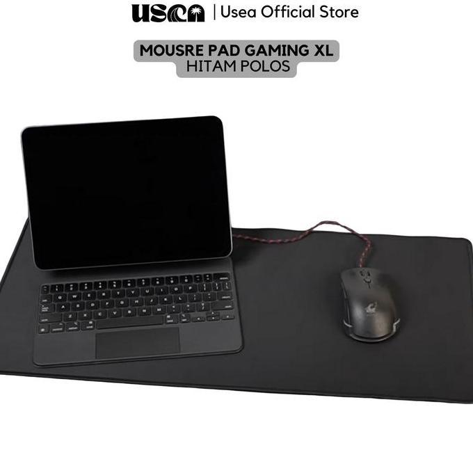 USEA Mousepad Gaming XL Super Besar Mouse pad Rubber Desk Mat Hitam Deskmate 30 x 60 cm 30 x 80 cm 4