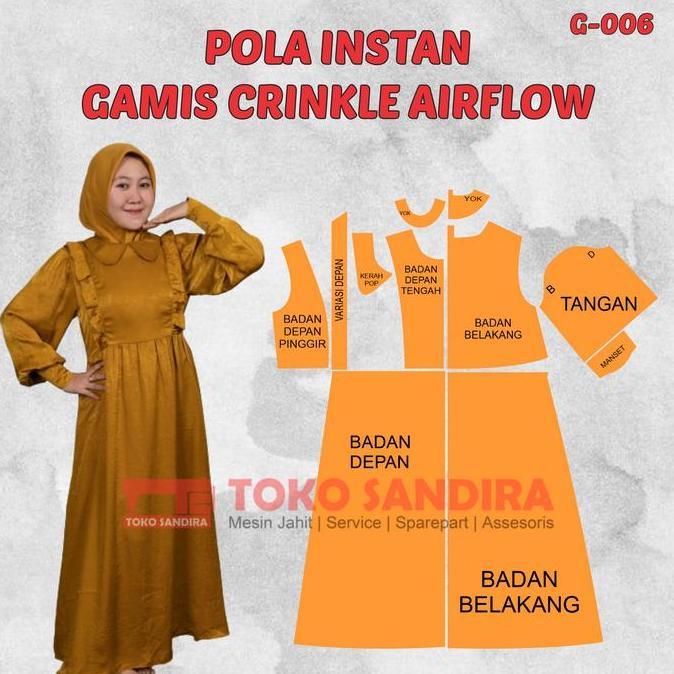 pola gamis/pola instan gamis/pola gamis wanita/pola gamis uragiri/pola instan murah/G-006 Alqshop