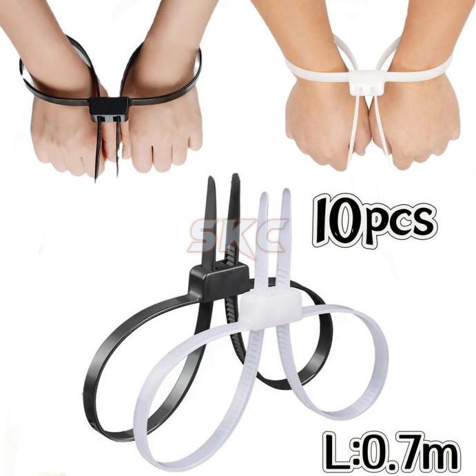 OVMIDEX 10PCS/SET Cable Ties Plastik/Borgol Tangan Plastik Sekali Pakai/Borgol Plastik/Borgol Tangan