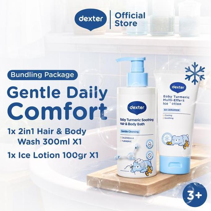 Beb - Dexter Baby [2 Pcs] Gentle Daily Comfort Bundle Ice Lotion 100Gr & Hair Body Bath 300Ml | Deng