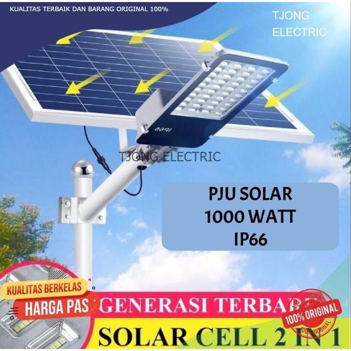 Lampu Jalan 1000w Solar Cell Lampu PJU 1000 watt Solar Panel 2 in 1