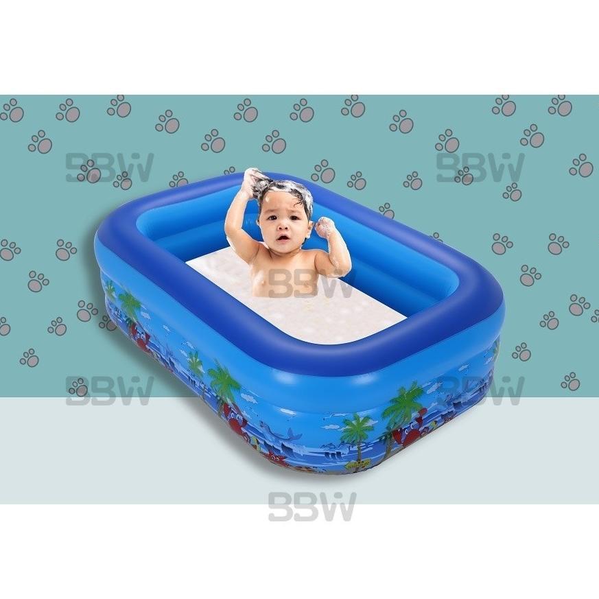 Wajib Punya Free Pompa1.5M Kolam Renang Anak Petak Persegi Panjang Karet Bahan Tebal Ukuran Besar Ti