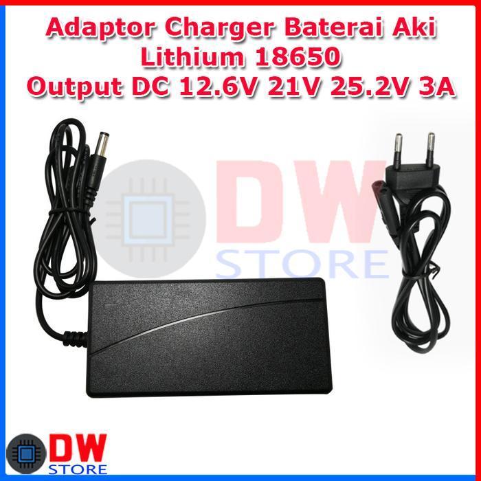 Adaptor Charger Baterai Lithium Obeng Bor Drill 12.6V 21V 25.2V 3A