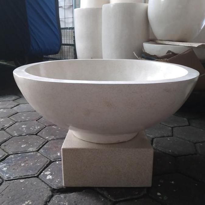 Pot teratai terazzo dengan tatakan // pot lotus // pot tanaman air