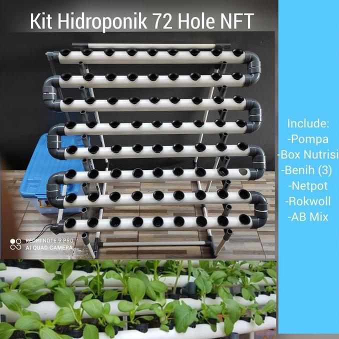 Kit Hidroponik 72 Hole NFT plus Box