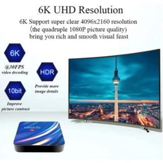 HOT DEALS Vmade Newest Android 10.0 Bluetooth TV Box Ultra HD 6K Set Top Box TV