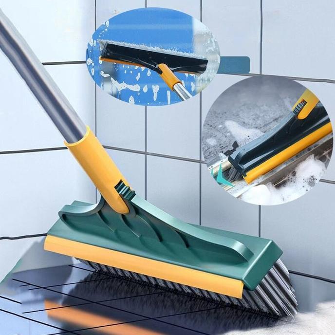 VALUE PACK Berus Sikat Lantai Kamar Mandi Pembersih Dinding WC Wiper Dorong Serokan Air Gagang Panja