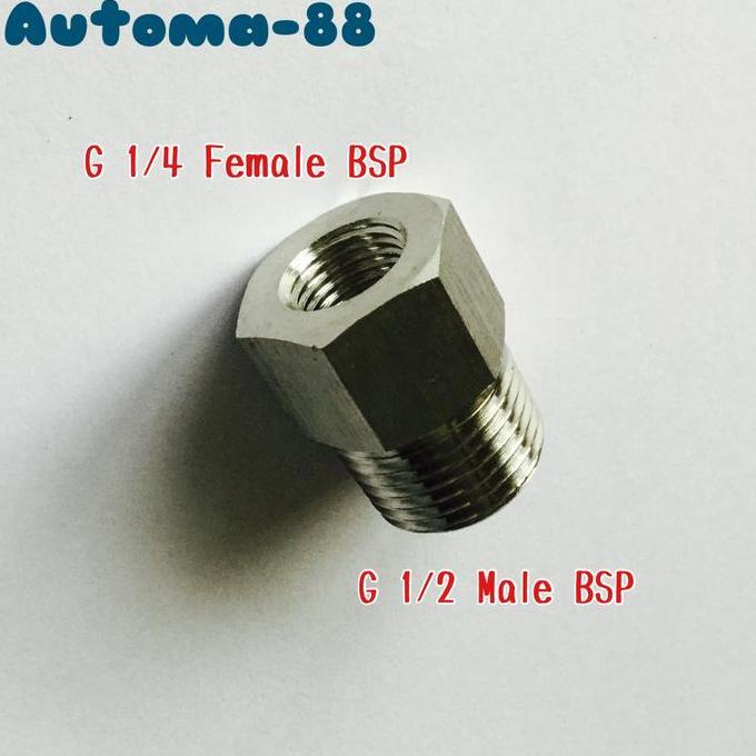 AD-002 ADAPTER DRAT G 1/4 FEMALE X G 1/2 MALE STAINLESS STEEL SS304 BSP AT88