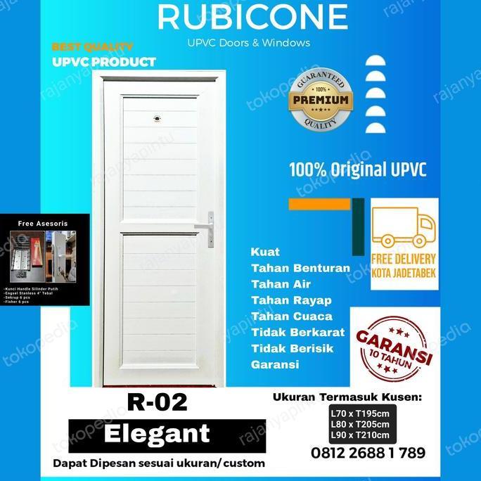 Terlaris Pintu Upvc Rubicone-Elegant-L80 X T 205-Putih