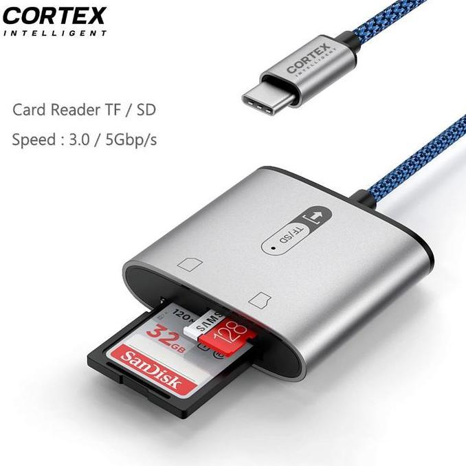 Bidahngabidah - Cortex Intelligent - Mh367 Card Reader Type C To Sd & Micro Sd 2In1 Tf Card