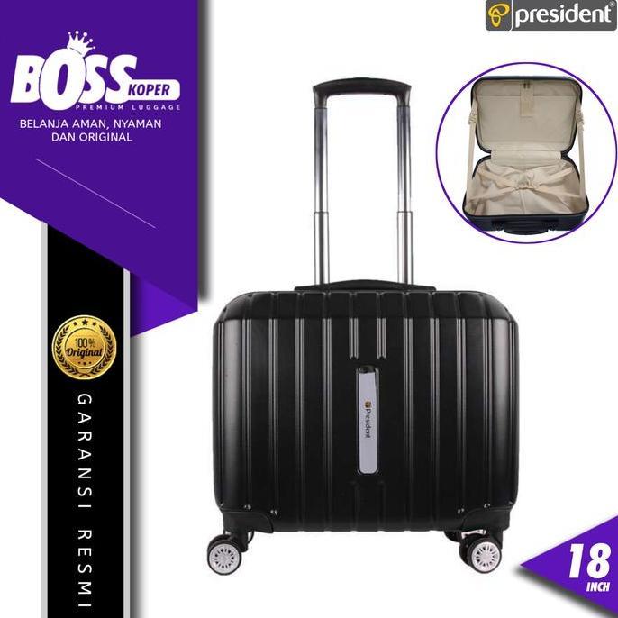 Koper Pilot 18 Inch PRESIDENT (C014) Hardcase Kabin + Tempat Laptop