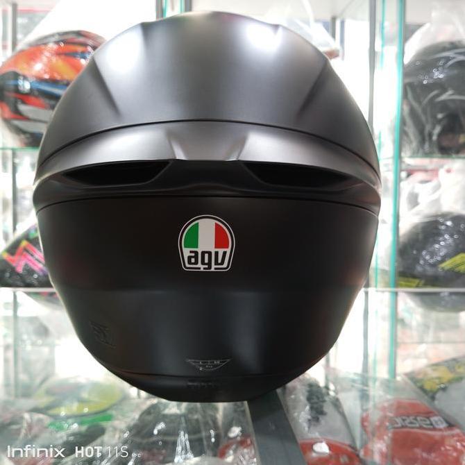 Helm AGV K1 S Solid Hitam Doff/Black Matt Original Full Face Helmet