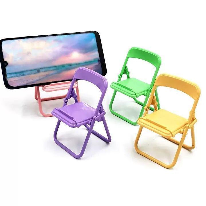 Ready Stock Holder Hp Unik Bentuk Phone Holder Kursi Mini Lipat Stand Hp Meja Portable Universal War