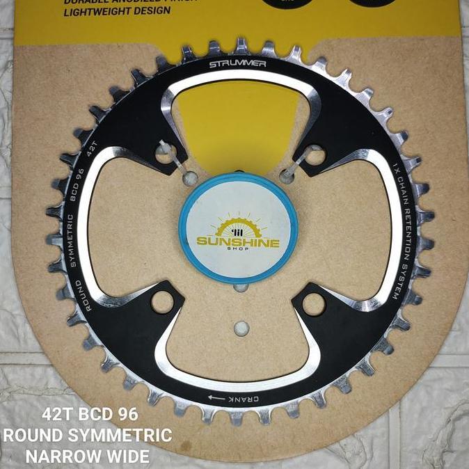 Chainring Crank STRUMMER 40T 42T BCD 96 ROUND SYMMETRIC CNC Narrow Wide Sepeda MTB Roadbike
