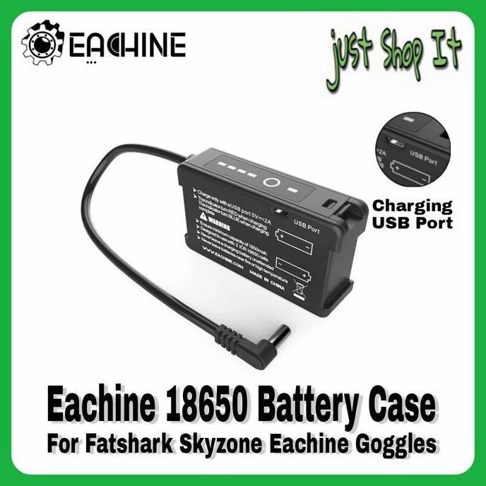 Eachine 18650 Li-ion Battery Case USB Charging for Fatshark Skyzone