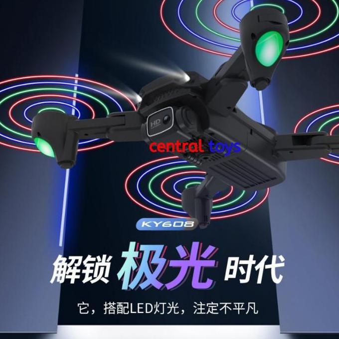 rc drone KY608 LED propeller camera wifi 4K optical flow altitude hold