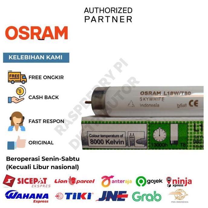 OSRAM TL 18WATT/780 SKYWHITE 8000 KELVIN TL TABUNG PUTIH RPD27