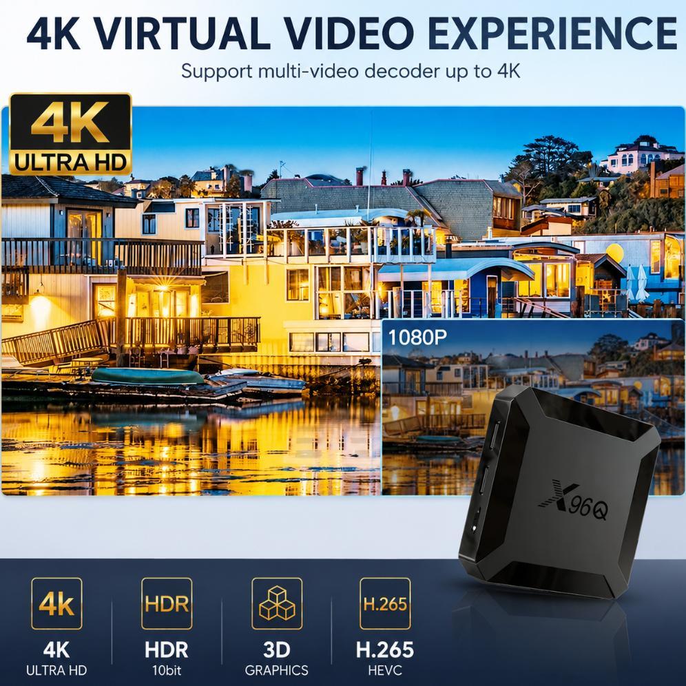 HOT SALE X96Q  Android TV Box  All Winner H313 Android 10.0  Support Bluetooth / STB Android TV Smar