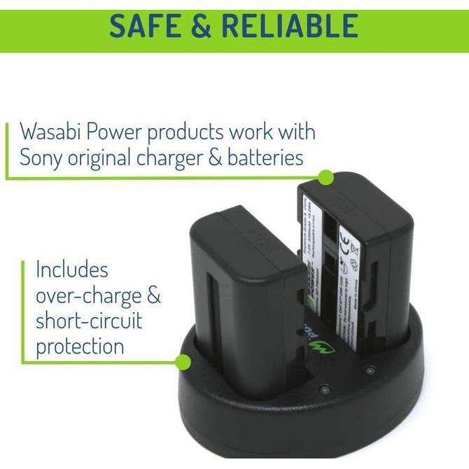sabi Power Battery & Charger for Sony NP-FMH NPFMH NP FMH Baterai SLT A57 A58 A65 A65V A68 A77 A77ii