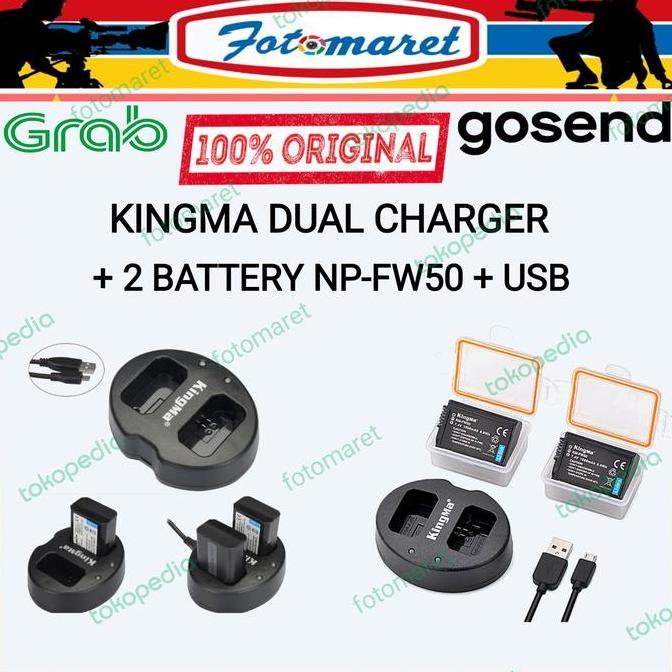 BATERAI KINGMA NP-FW50 2pc DUAL CHARGER KINGMA NP-FW50 CHARGER FW50