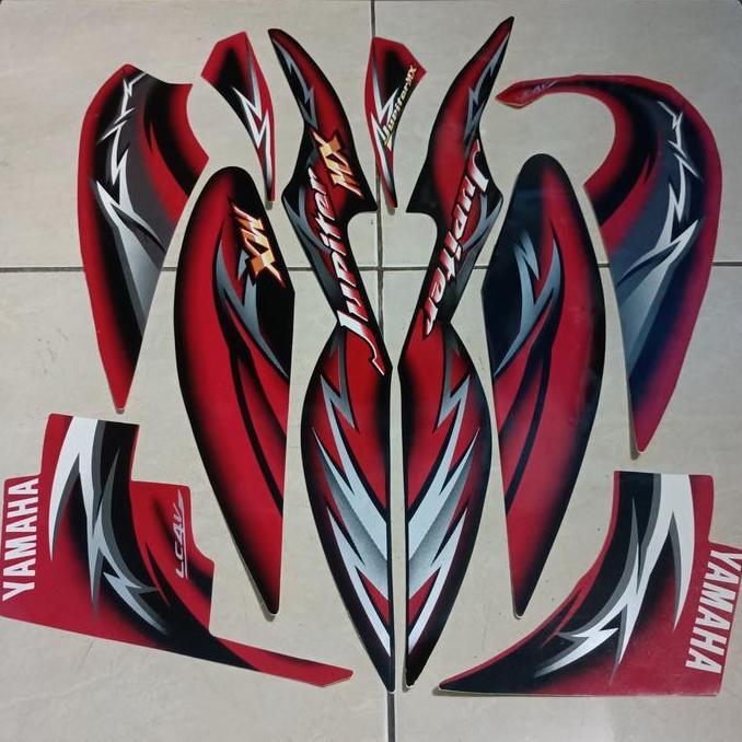 stiker striping yamaha jupiter mx old 135 2006 hitam merah lis body standar berkualitas original