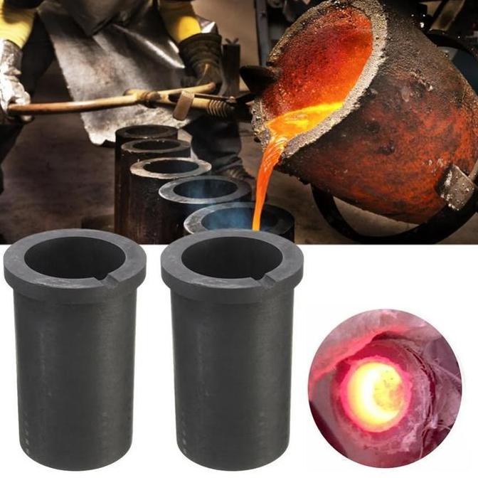 VELOVY Crucible Graphite 1kg 2kg Cawan Lebur Grafit Wadah Lebur Logam Emas Perak Tahan Panas Kowi