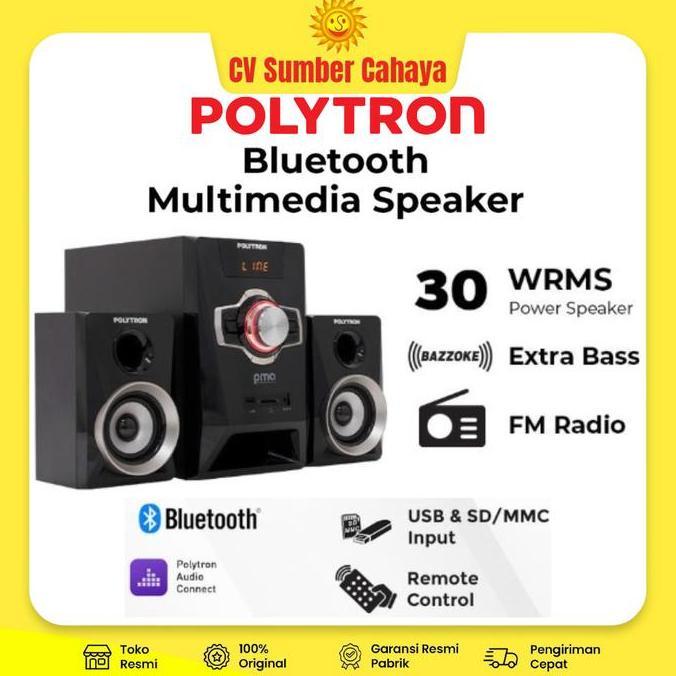 Polytron Speaker Aktif Multimedia Speaker PMA 9321 Bluetooth USB FM Radio Bazzoke Ambient