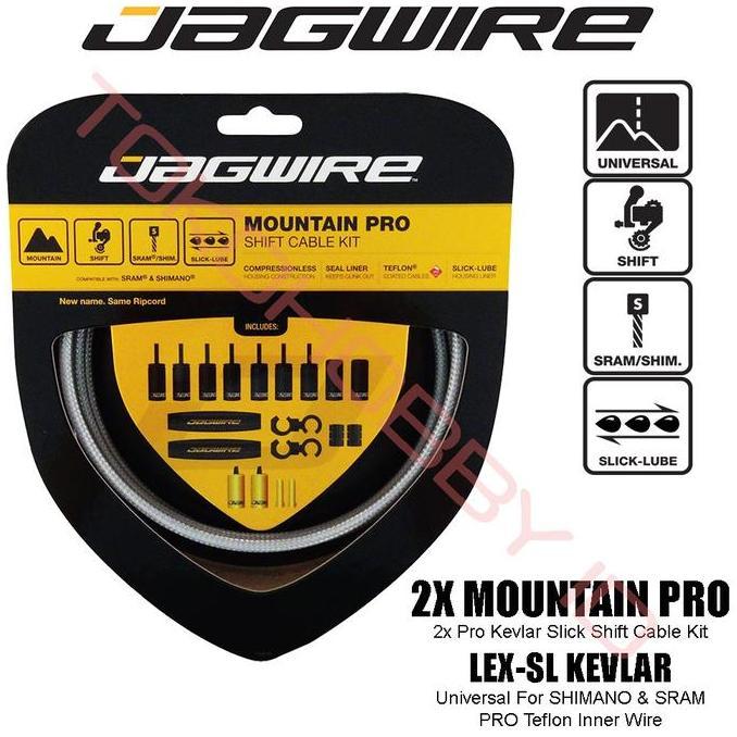 JAGWIRE MCK221 Mountain Pro Shifter Set Sterling Silver Kevlar Braided