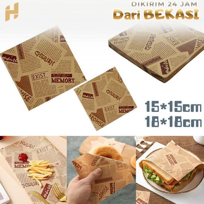 100pcs/set Kemasan Sandwich 18cmx18cm Kemasan Roti Sandwich Wrap Roti Sandwich Bag Box Sandwich