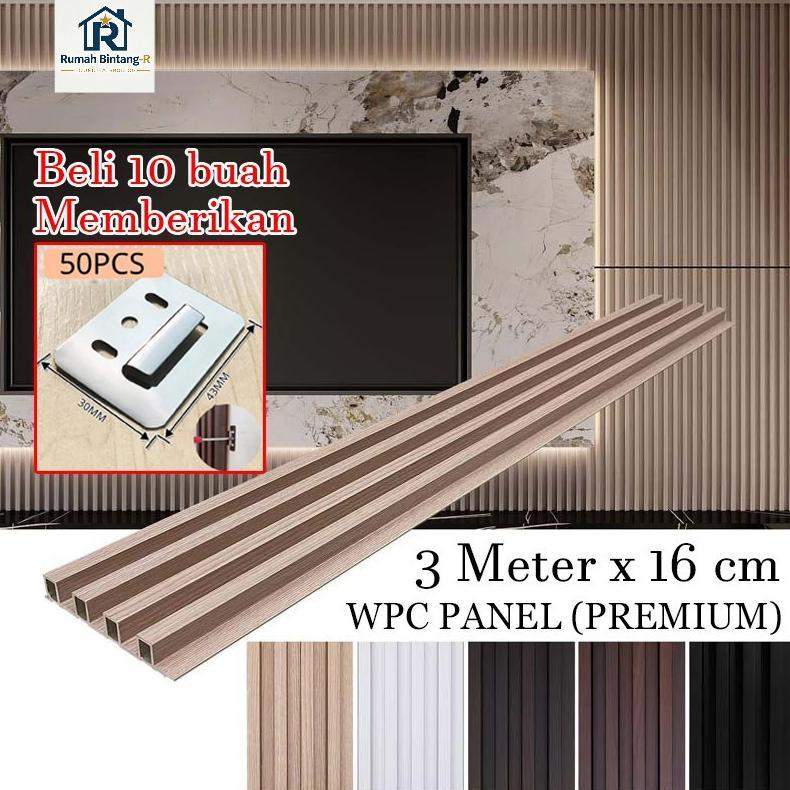 Wpc Wall Panel 3 Meter Wallpaper Dinding WPC Panel Dinding Wood Panel WPC