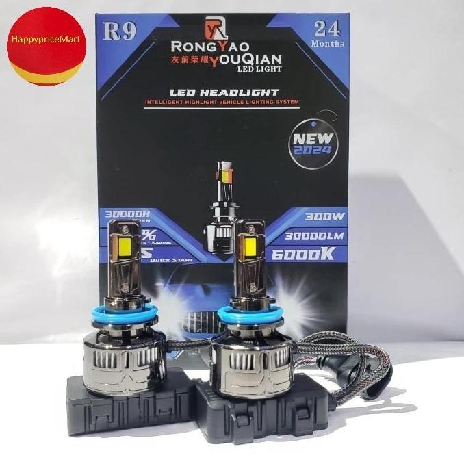 LAMPU DEPAN MOBIL CAR HEADLHT LED RY RONGYAO YOUQIAN 100W R9 - H11 / H4 / HB3 / HB4 / H7 / H1