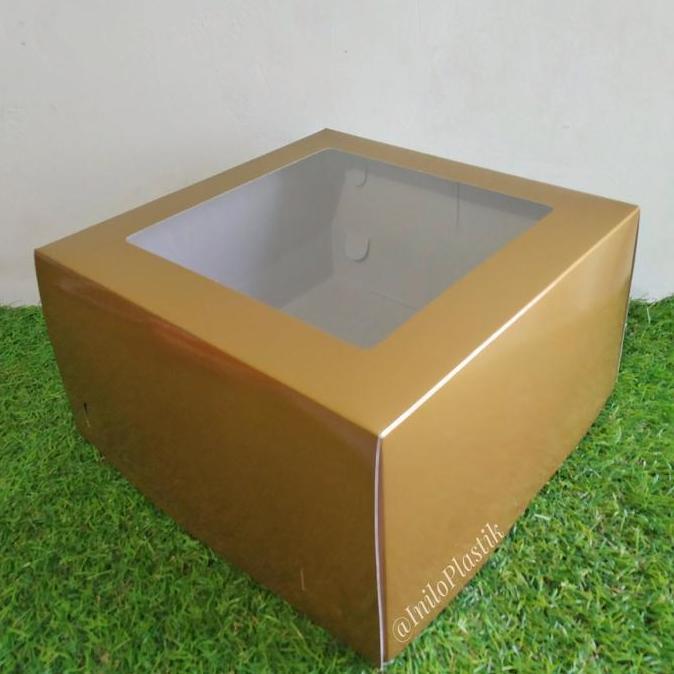 Mblg - Dus Tart Gold 28X28X15 / Box Kue 28 Cm / Dus Tart 28 Cm