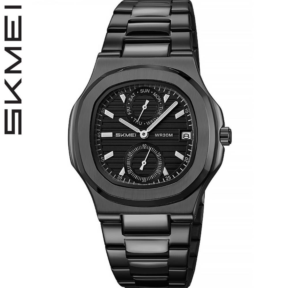 HEMAT SKMEI 2423 JAM TANGAN PRIA ANALOG CHRONOGRAPH RANTAI STAINLESS STEEL WK-SBY