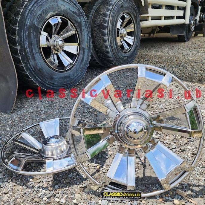 1set Whelldop Tronton R20 Dop roda truk Stainless - 6pcs / 6buah Truck