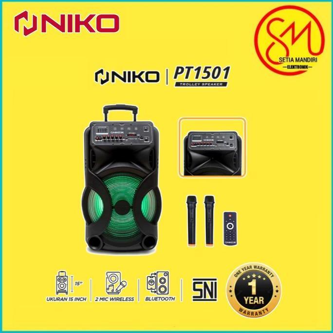 Trolley Speaker NIKO PT 1501 / PT 1502 / PT 1503 GARANSI RESMI