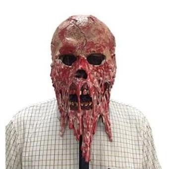 Topeng seram hantu zombie tengkorak daging meleleh latex halloween