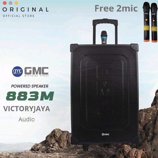 speaker bluethoot karaoke 12in gmc 883m promo free 2mic