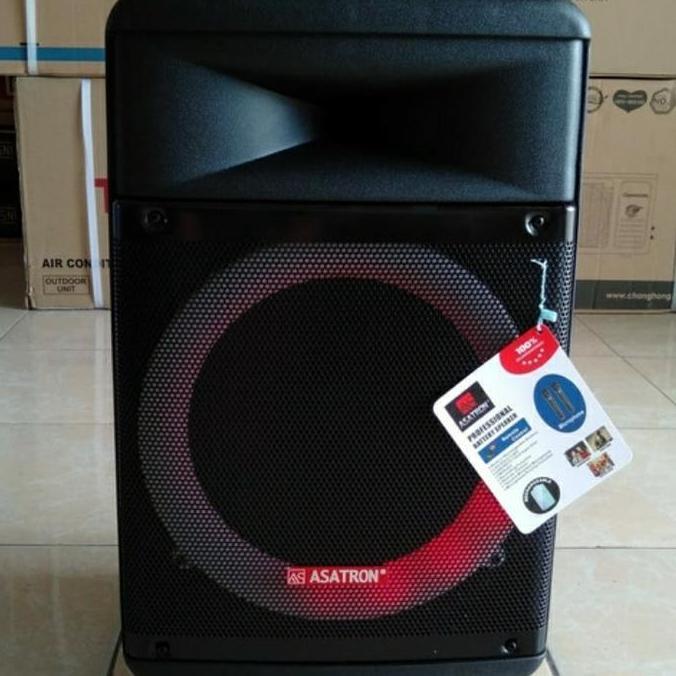 ASATRON Speaker Portable Meeting PUMA 12 inch dengan 2 Mikrofon Nirkabel USB SD TF Card FM Radio Blu