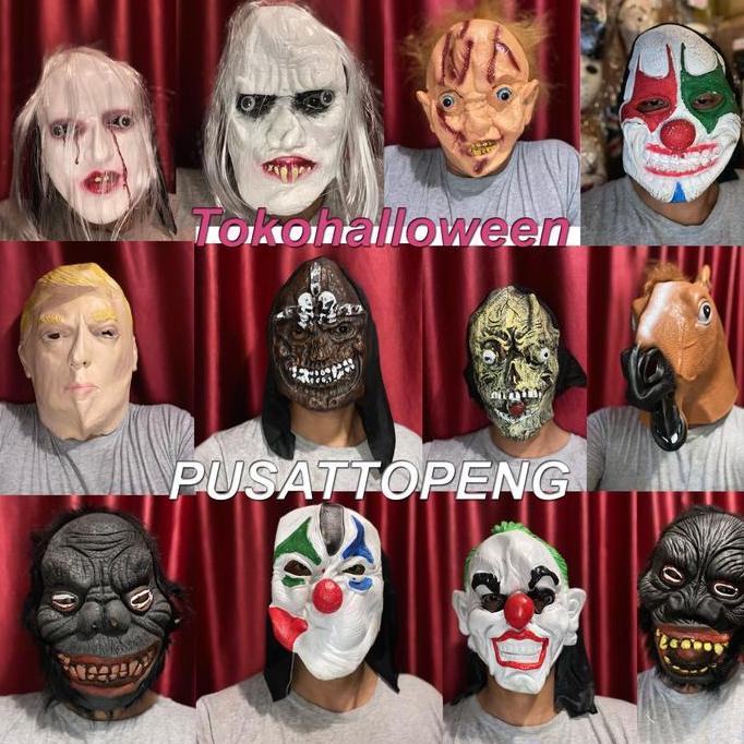 topeng karet latex halloween kuntilanak