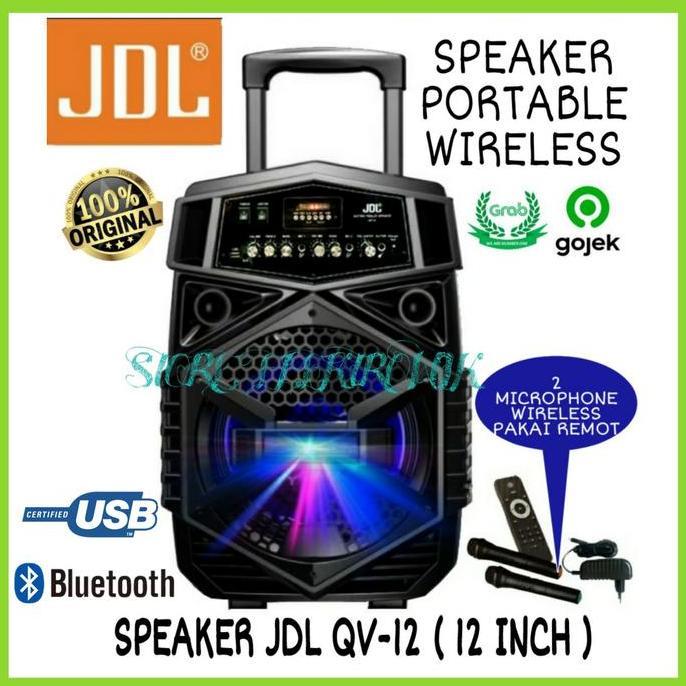 Speaker Portable Wireless JDL QV-12 Speaker Mic Wireless Bluetooth