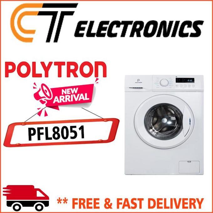 (Best) POLYTRON PFL8051 MESIN CUCI FRONT LOADING 8 KG PFL 8051 PFL8051